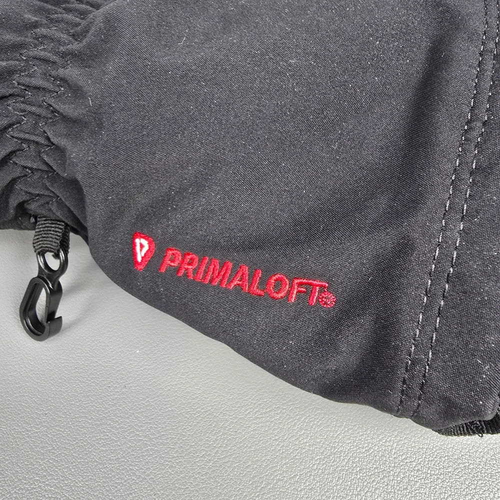 Marmot Primaloft Insulated Mittens Black Leather Palm Winter Snow Gloves Women S